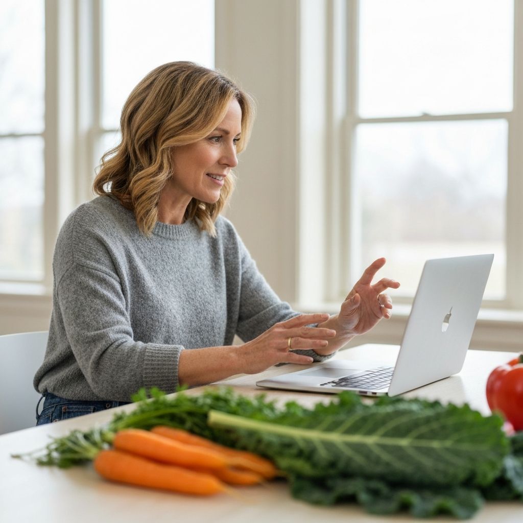 Online Ernährungsberatung am Laptop
